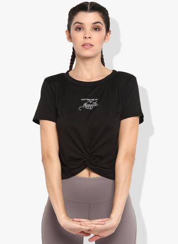 Spiritual Warrior Workout Short sleeve crop top black